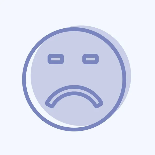 Ikon Emoticon Loser Lämplig För Emoticon Symbol Två Ton Stil — Stock vektor