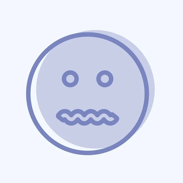 Icono Emoticon Anulado Adecuado Para Emoticon Símbolo Estilo Dos Tonos — Vector de stock