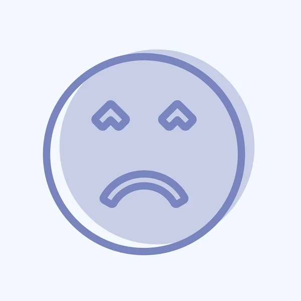 Icon Emoticon Angry Face Suitable Emoticon Symbol Two Tone Style — Stockvektor