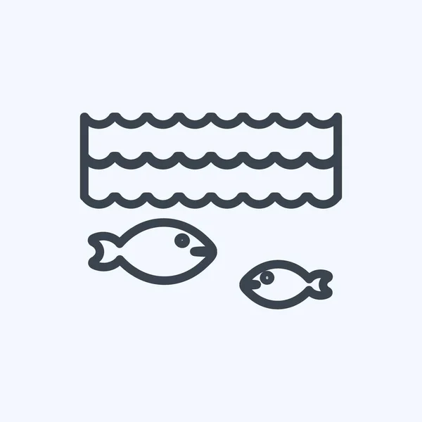 Icon Life Water Suitable Community Symbol Line Style Simple Design — стоковый вектор