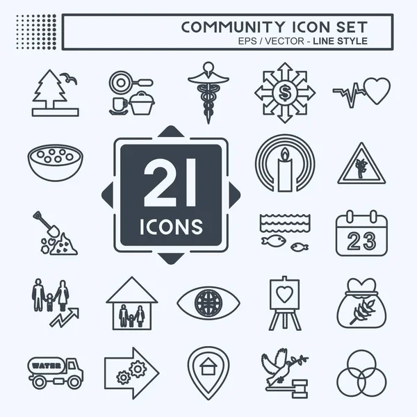 Topluluk Simgesi Ayarlandı. Eğitim sembolü için uygun. Sıra tarzı. Basit dizayn edilebilir. tasarım şablonu. Basit gösterim