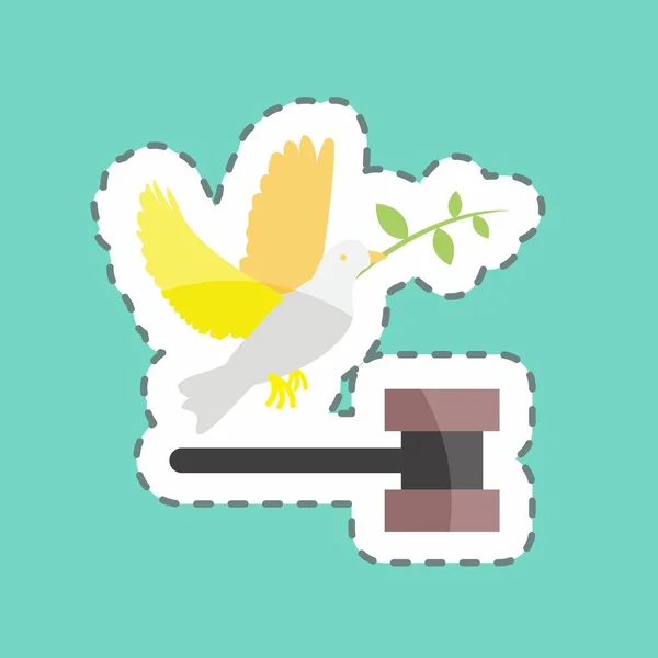 Sticker Line Cut Peace Justice Suitable Community Symbol Simple Design — Image vectorielle