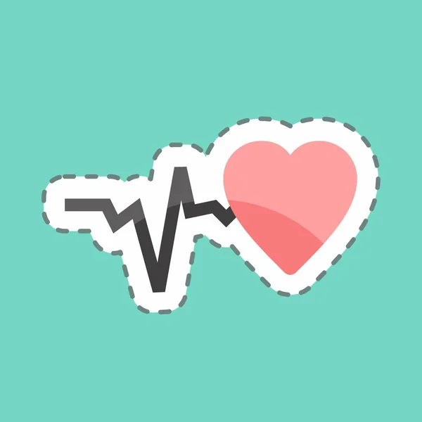 Sticker Line Cut Good Health Suitable Community Symbol Simple Design — Vetor de Stock
