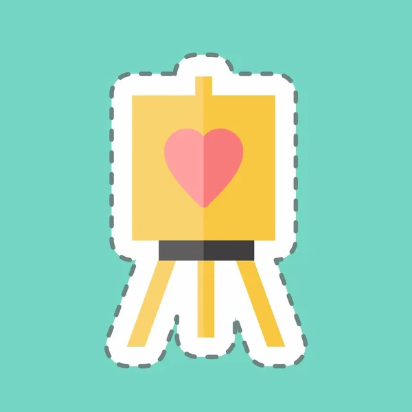 Sticker Line Cut Art Suitable Community Symbol Simple Design Editable — Vetor de Stock