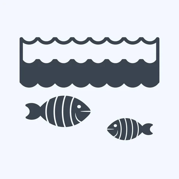 Icon Life Water Suitable Community Symbol Glyph Style Simple Design — стоковый вектор