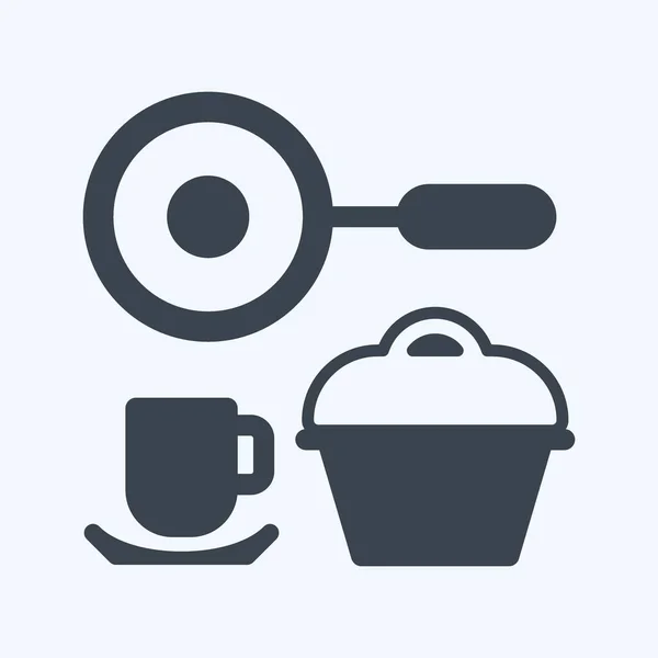 Icon Kitchen Set Suitable Community Symbol Glyph Style Simple Design — Stockvektor