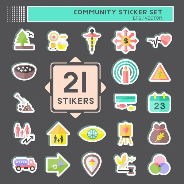 Toplum Etiketi Seti. Eğitim sembolü için uygun. Basit dizayn edilebilir. tasarım şablonu. Basit gösterim