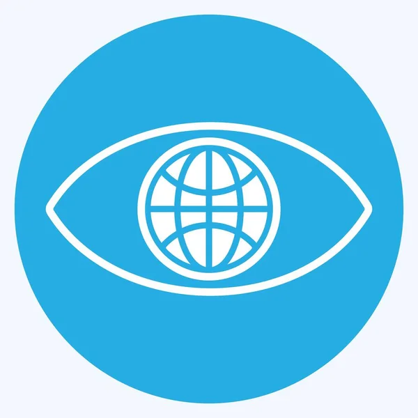 Icon Climate Action Suitable Community Symbol Blue Eyes Style Simple — Image vectorielle