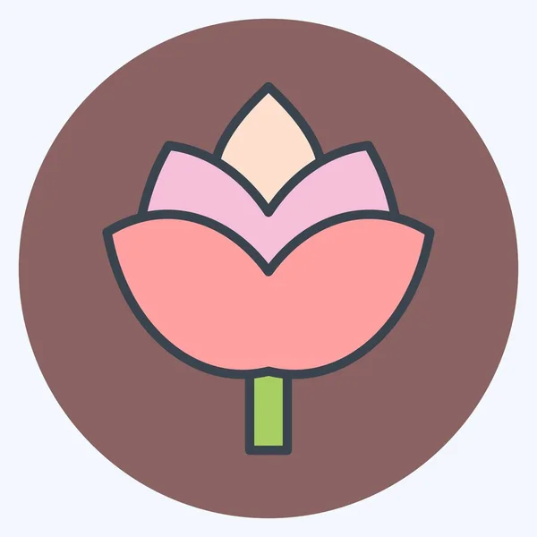 Icon Rose Suitable Wedding Symbol Color Mate Style Simple Design — стоковый вектор