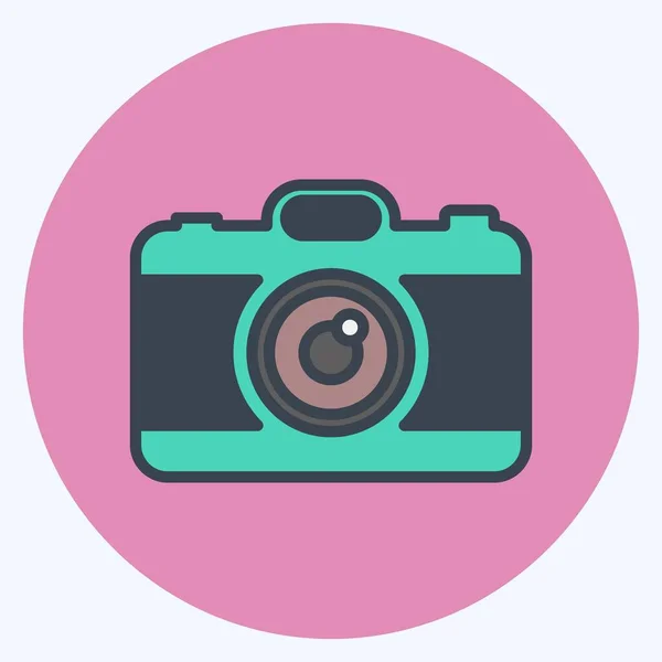 Иконная Камера Подходит Свадебного Символа Цвет Мат Стиль Простой Дизайн — стоковый вектор