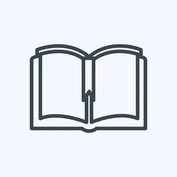 Ikoon Boek Geschikt Voor Wedding Symbool Lijnstijl Eenvoudig Ontwerp Bewerkbaar — Stockvector