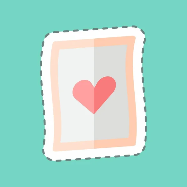 Sticker Line Cut Letter Suitable Wedding Symbol Simple Design Editable — Vetor de Stock