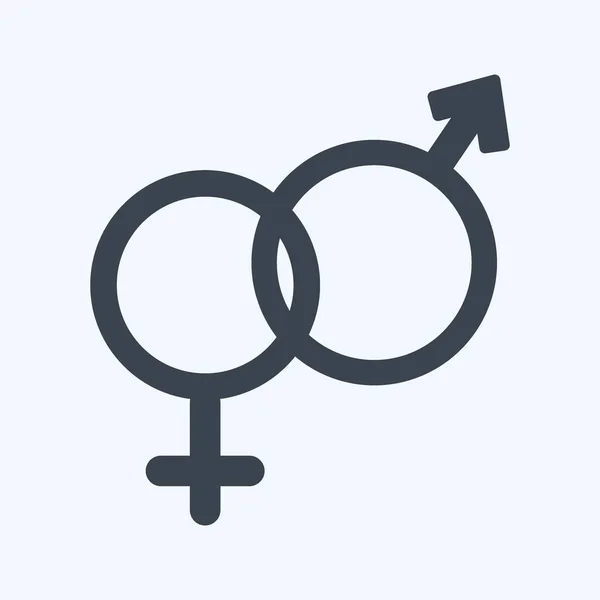 Icon Male Female Suitable Wedding Symbol Glyph Style Simple Design — Stockový vektor