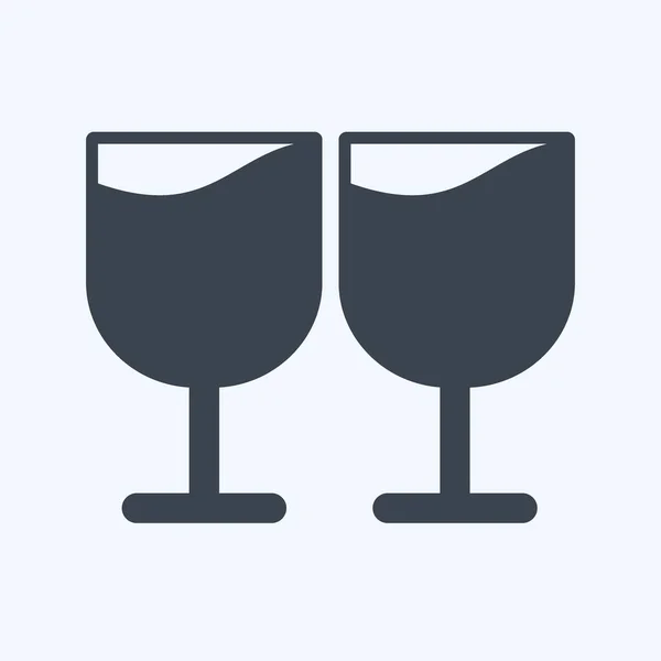 Icon Goblets Suitable Wedding Symbol Glyph Style Simple Design Editable — Vetor de Stock