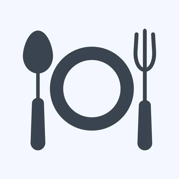 Icon Dinner Suitable Wedding Symbol Glyph Style Simple Design Editable — Stockvektor