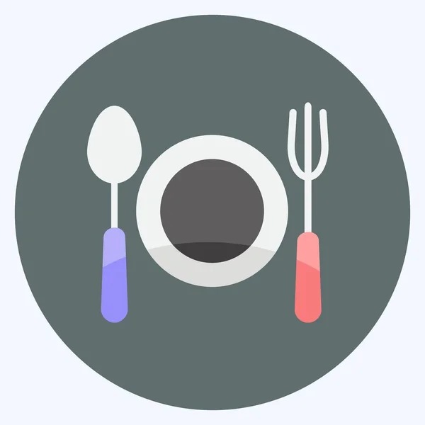 Icon Dinner Suitable Wedding Symbol Flat Style Simple Design Editable — Stockvektor