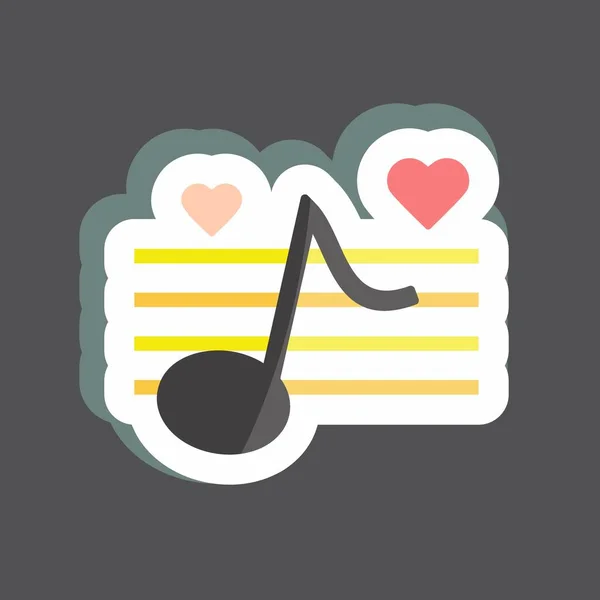 Música Casamento Adesivo Adequado Para Símbolo Casamento Design Simples Editável —  Vetores de Stock