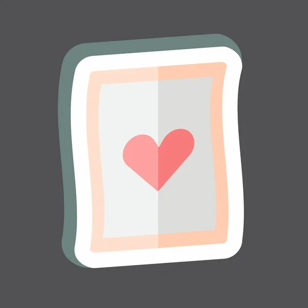 Sticker Letter Suitable Wedding Symbol Simple Design Editable Design Template — Vetor de Stock