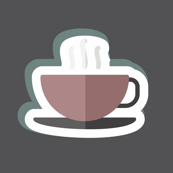 Sticker Coffee Cup Suitable Wedding Symbol Simple Design Editable Design — Stock Vector