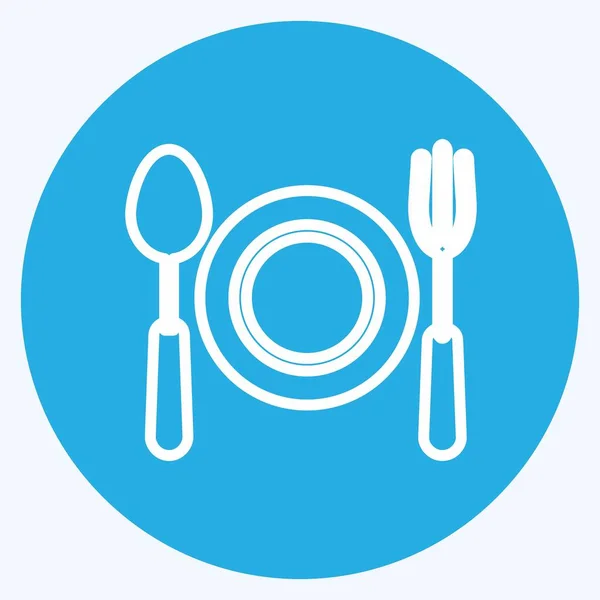 Icon Dinner Suitable Wedding Symbol Blue Eyes Style Simple Design — Stockvektor