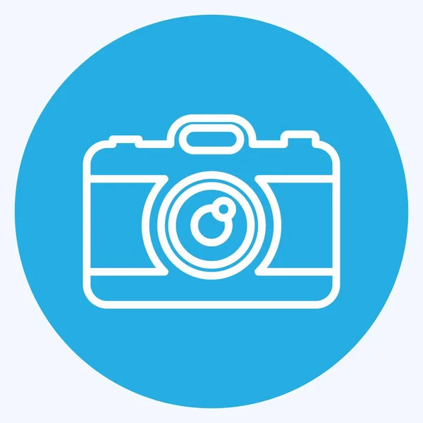 Icon Camera Suitable Wedding Symbol Blue Eyes Style Simple Design — Archivo Imágenes Vectoriales