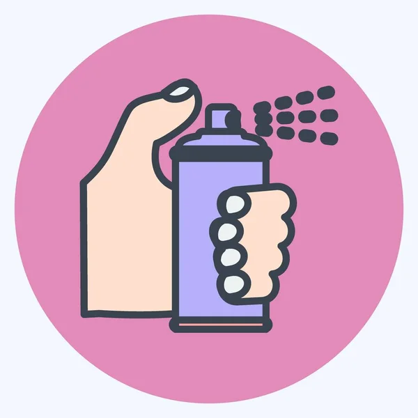 Icon Holding Spray Bottle 适用于手动式符号 配色风格 简单的设计可以编辑 设计模板向量 简单的符号说明 — 图库矢量图片
