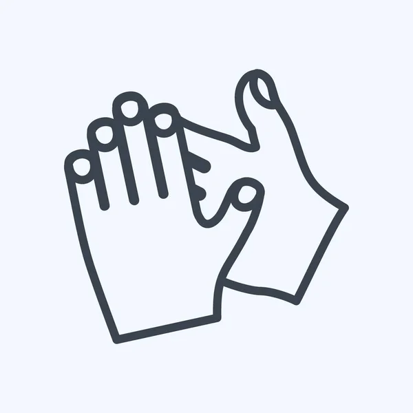 Icon Clapping Hands Suitable Hand Actions Symbol Line Style Simple — Stockvektor