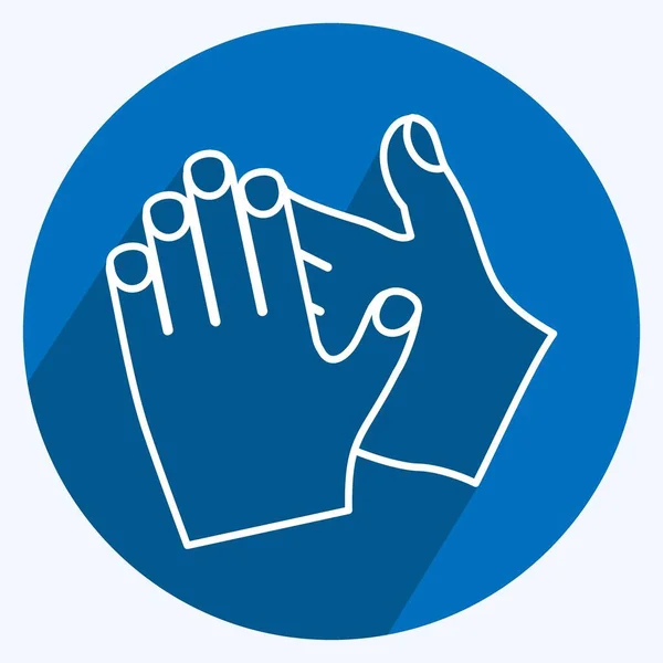 Icon Clapping Hands Suitable Hand Actions Symbol Long Shadow Style — Wektor stockowy