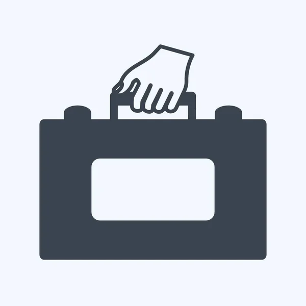 Icon Holding Briefcase Suitable Hand Actions Symbol Glyph Style Simple — стоковый вектор