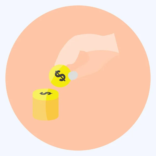 Εικονίδιο Στοίβαγμα Νομισμάτων Κατάλληλο Για Σύμβολο Ενεργειών Χεριών Επίπεδο Στυλ — Διανυσματικό Αρχείο