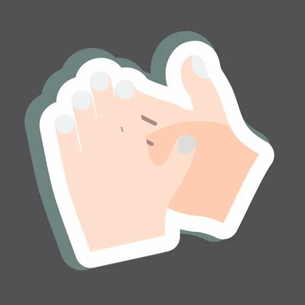 Sticker Klappen Handen Geschikt Voor Hand Acties Symbool Eenvoudig Ontwerp — Stockvector