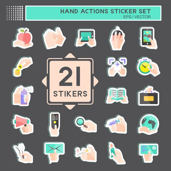 El Eylemleri Etiketi Seti. Eğitim sembolü için uygun. Basit dizayn edilebilir. tasarım şablonu. Basit gösterim