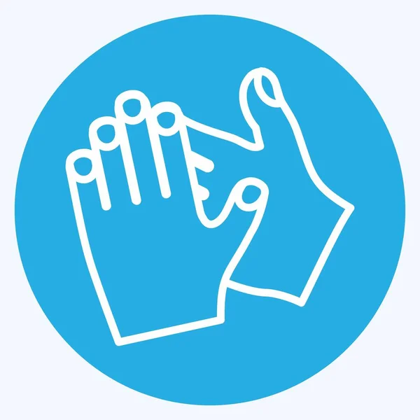 Icon Clapping Hands Suitable Hand Actions Symbol Blue Eyes Style — Wektor stockowy