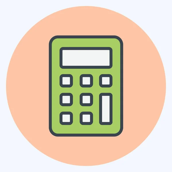 Icon Calculator Suitable Mobile Apps Symbol Color Mate Style Simple — Vector de stock