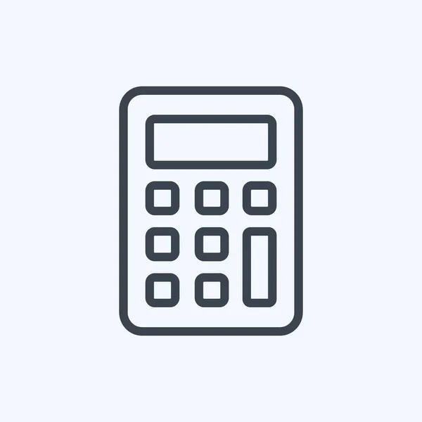 Icon Calculator Suitable Mobile Apps Symbol Line Style Simple Design — Vector de stock