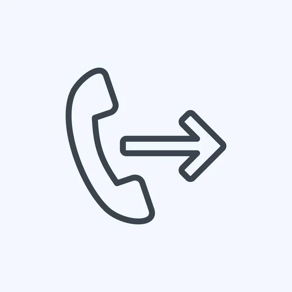 Icon Call Forwarding Suitable Mobile Apps Symbol Line Style Simple — Stockový vektor