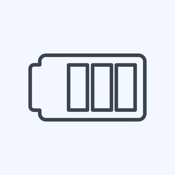 Icon Battery Suitable Mobile Apps Symbol Line Style Simple Design — Stockvektor