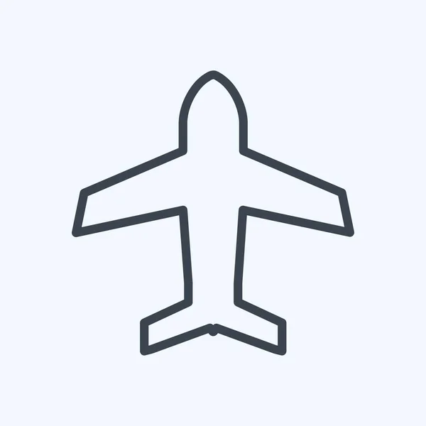 Icon Airplane模式 适用于移动应用程序符号 线条风格 简单的设计可以编辑 设计模板向量 简单的符号说明 — 图库矢量图片