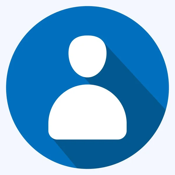 Icon Contacts Suitable Mobile Apps Symbol Long Shadow Style Simple — Vetor de Stock