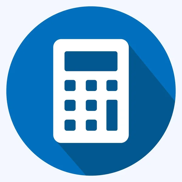 Icon Calculator Suitable Mobile Apps Symbol Long Shadow Style Simple — Vector de stock