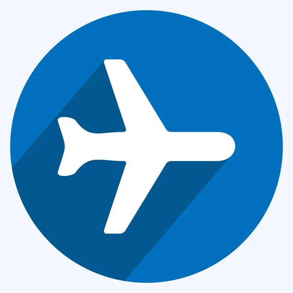 Icon Aeroplane Mode Suitable Mobile Apps Symbol Long Shadow Style — Vettoriale Stock