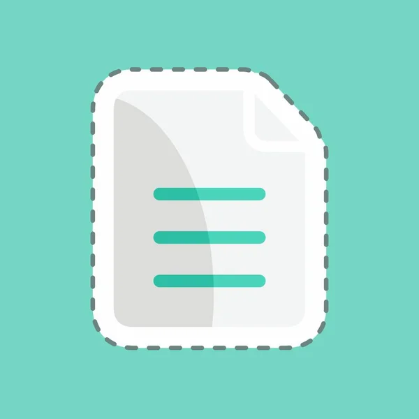 Sticker Line Cut Notes Suitable Mobile Apps Symbol Simple Design — Image vectorielle