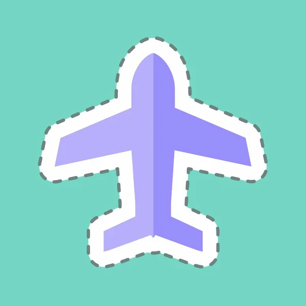 Sticker Line Cut Airplane Mode Suitable Mobile Apps Symbol Simple — стоковый вектор