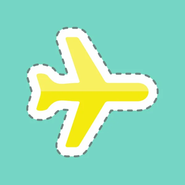 Sticker Line Cut Aeroplane Mode Suitable Mobile Apps Symbol Simple — Vettoriale Stock