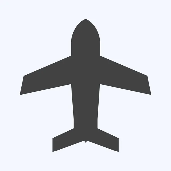 Режим Піктограм Літака Підходить Символу Мобільних Додатків Стиль Гліфів Простий — стоковий вектор