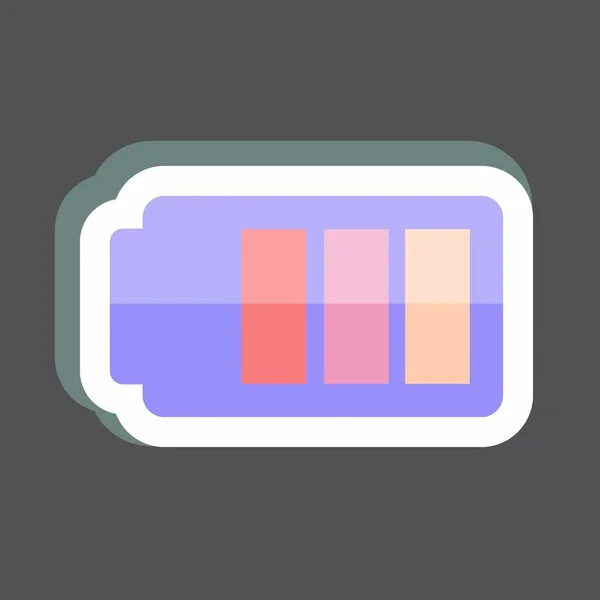 Sticker Battery Suitable Mobile Apps Symbol Simple Design Editable Design — Stockový vektor