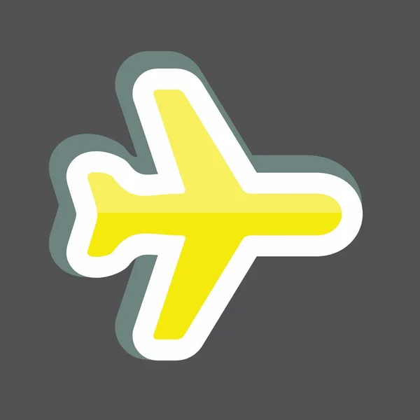 Sticker Aeroplane Mode 모바일 상징에 적합하다 설계가 완성되었다 템플릿 벡터를 — 스톡 벡터