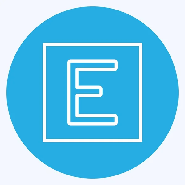 Icon Edge Suitable Mobile Apps Symbol Blue Eyes Style Simple — Wektor stockowy