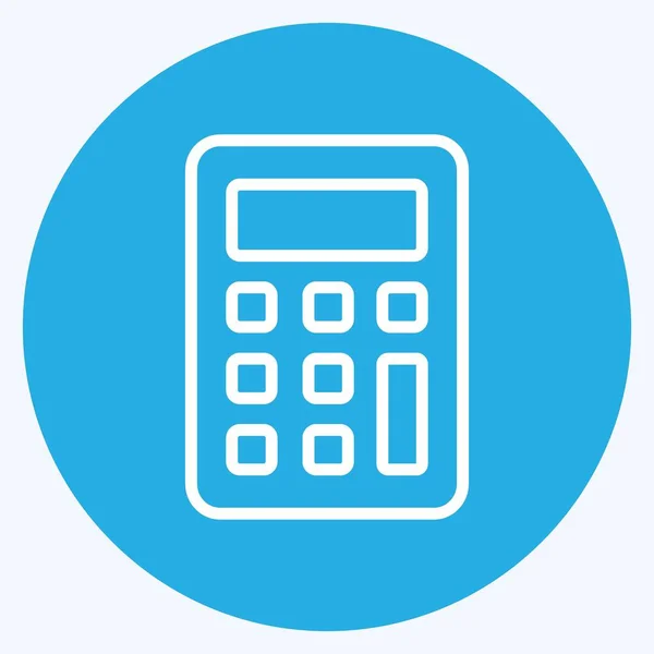 Icon Calculator Suitable Mobile Apps Symbol Blue Eyes Style Simple — Vector de stock