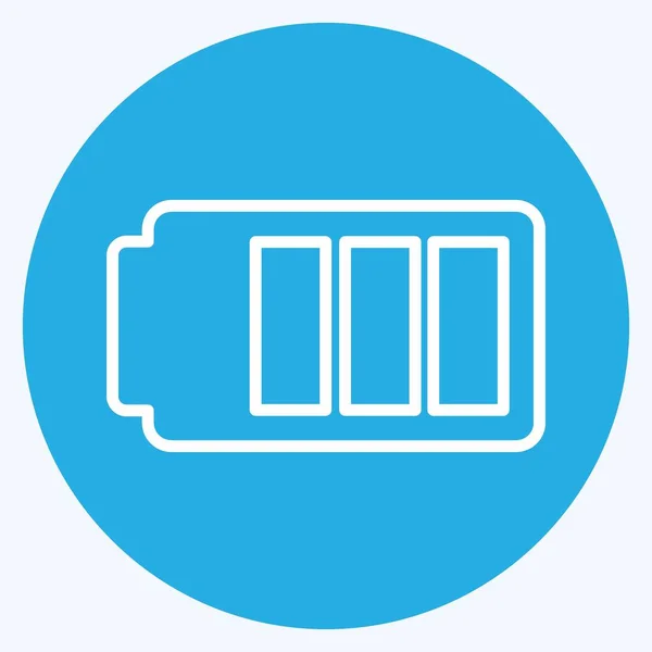 Icoon Batterij Geschikt Voor Mobile Apps Symbool Blauwe Ogen Stijl — Stockvector